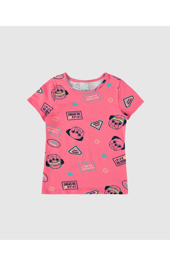 Blusa Infantil Menina Estampada Em Algodão Malwee Kids