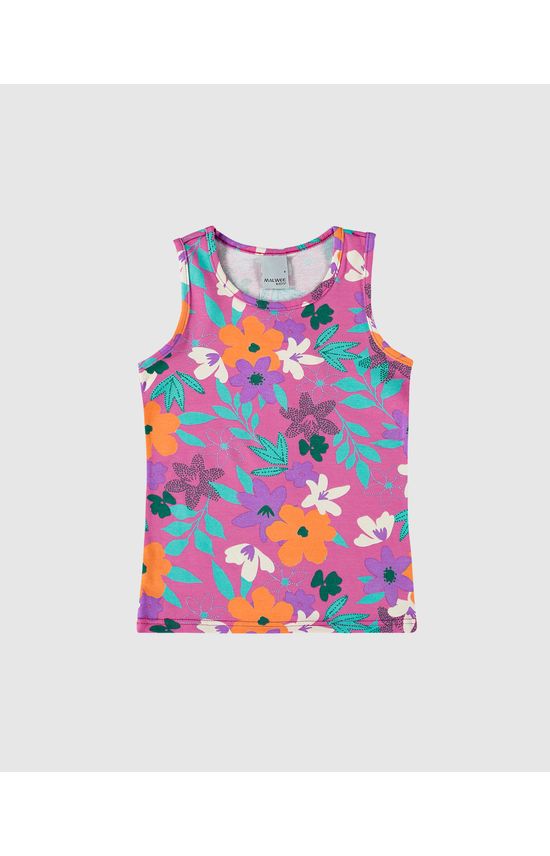 Regata Infantil Menina Estampada Em Algodão Malwee Kids