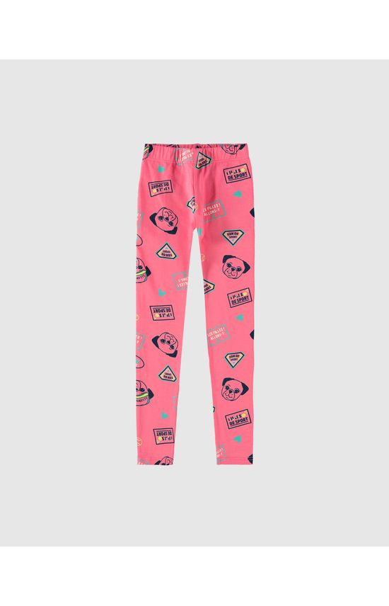 Calça Legging Infantil Estampada Em Algodão Malwee Kids