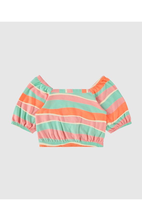 Blusa Infantil Menina Estampada Manga Bufante Em Algodão Malwee Kids