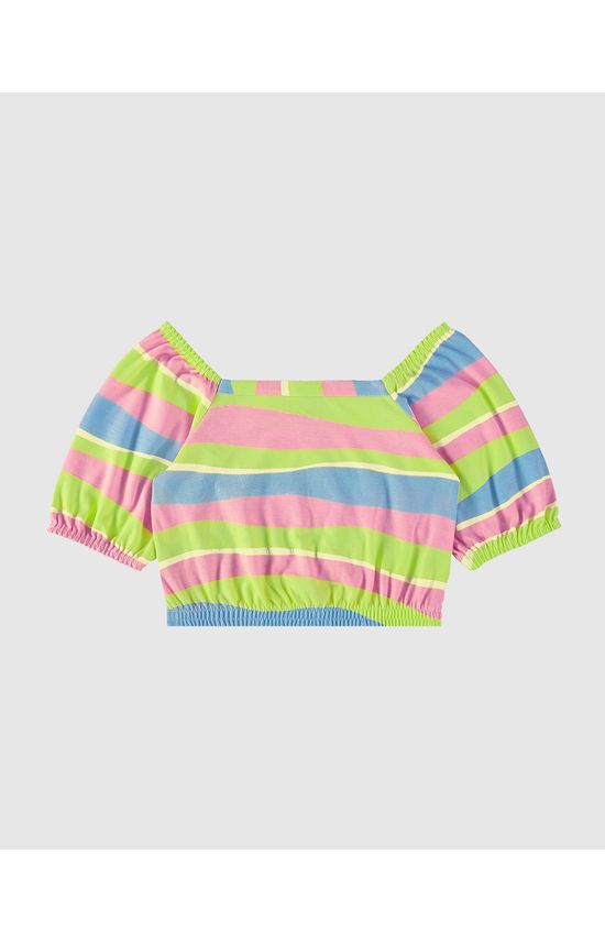 Blusa Infantil Menina Estampada Manga Bufante Em Algodão Malwee Kids