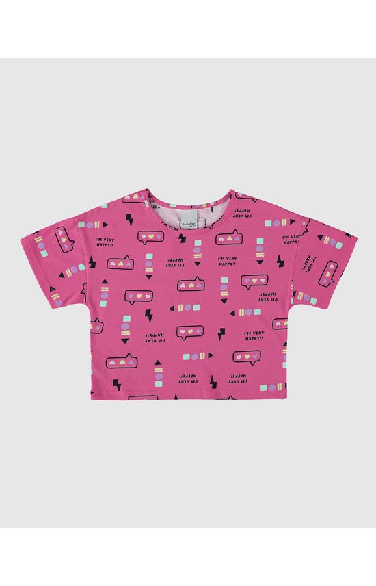Blusa Infantil Menina Box Estampada Em Algodão Malwee Kids