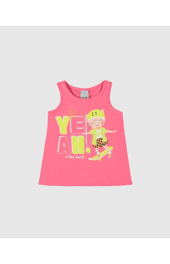 Regata Infantil Menina Estampa + Glitter Em Algodão Malwee Kids