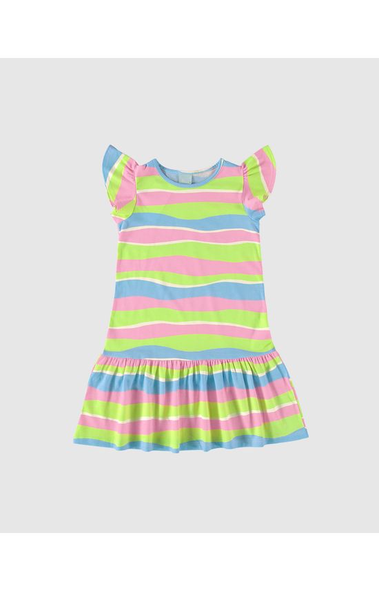 Vestido Infantil Evasê Estampado Em Algodão Malwee Kids