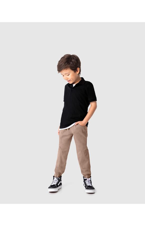Calça Jogger Infantil Menino Bolso Na Perna Em Sarja Stretch Malwee Kids