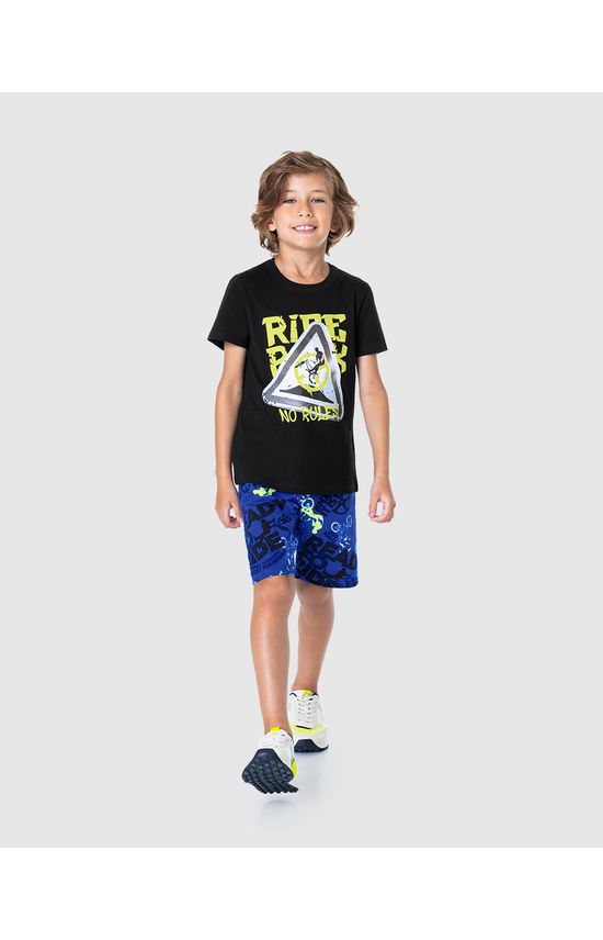 Bermuda Infantil Menino Estampada Em Moletinho Malwee Kids