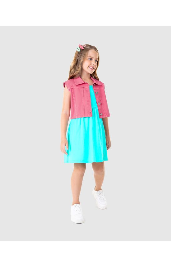 Colete Cropped Infantil Menina Em Sarja Stretch Malwee Kids