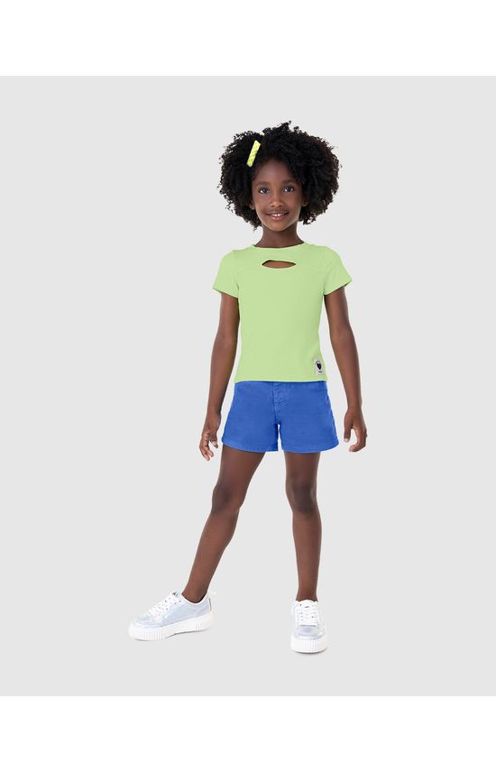 Blusa Infantil Menina Detalhe Vazado Em Viscose Canelada Malwee Kids