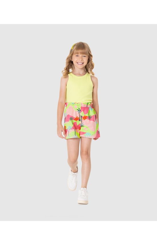 Shorts Infantil Menina Clochard Estampado Em Moletinho Malwee Kids