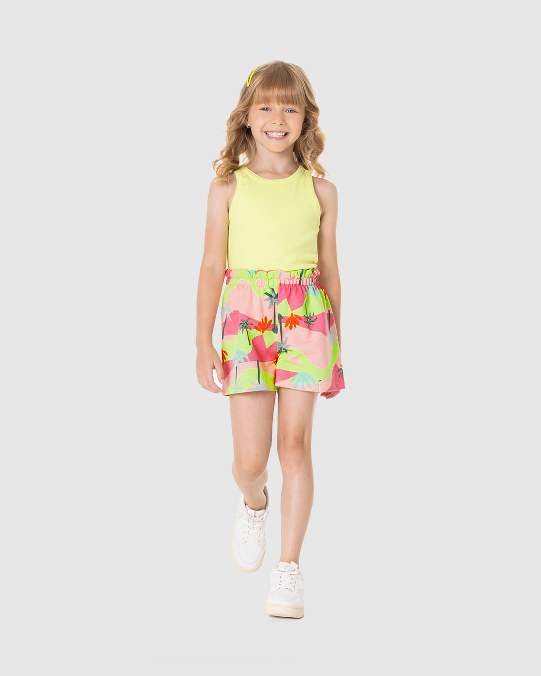 Shorts Infantil Menina Clochard Estampado Em Moletinho Malwee Kids - Imagem 13