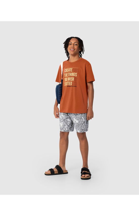 Camiseta Menino Gola Redonda Create The Things Em Algodão Malwee Kids