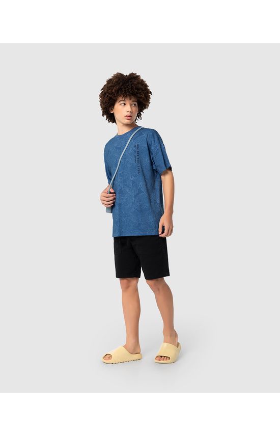 Camiseta Menino Manga Curta Folhagem Em Algodão Malwee Kids