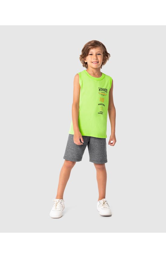Regata Infantil Menino Alça Larga Em Algodão Malwee Kids