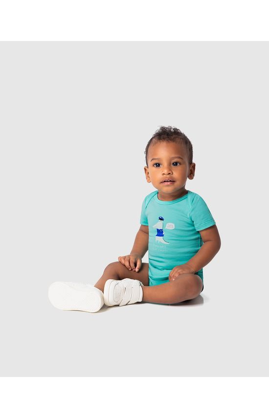 Body Bebê Manga Curta Salvar O Mundo Em Algodão Malwee Kids