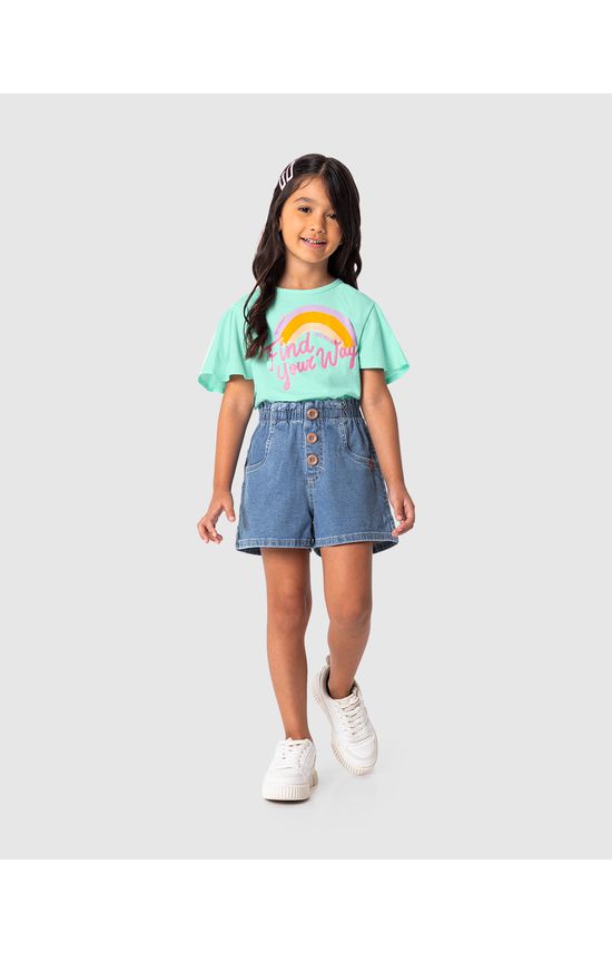 Blusa Infantil Menina Estampa + Paetê Em Algodão Malwee Kids