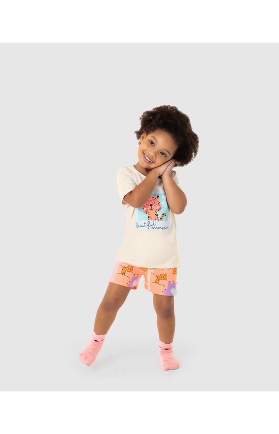 Pijama Infantil Menina Com Aplique De Pompom Em Algodão Malwee Kids