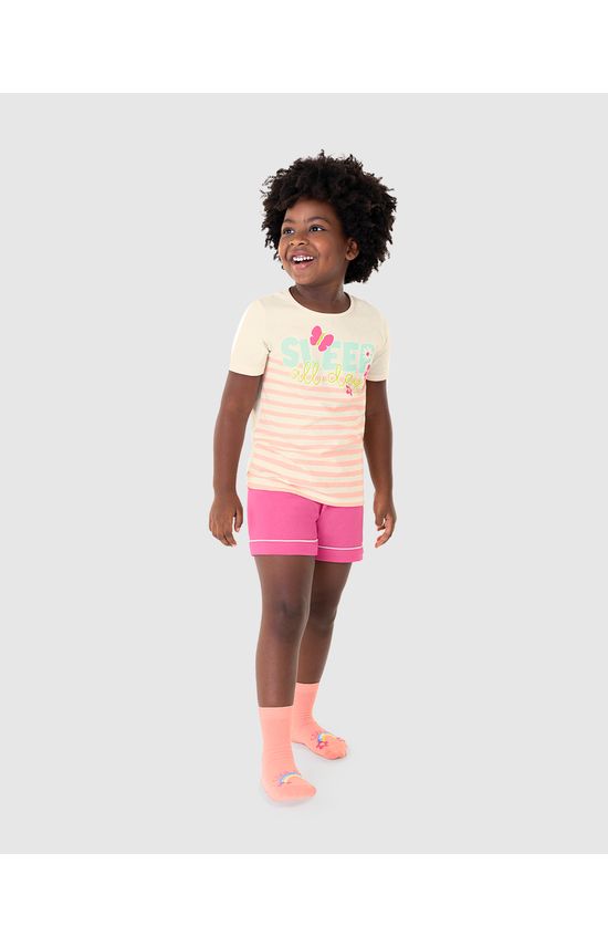 Pijama Infantil Menina Sleep All Day Em Algodão Malwee Kids