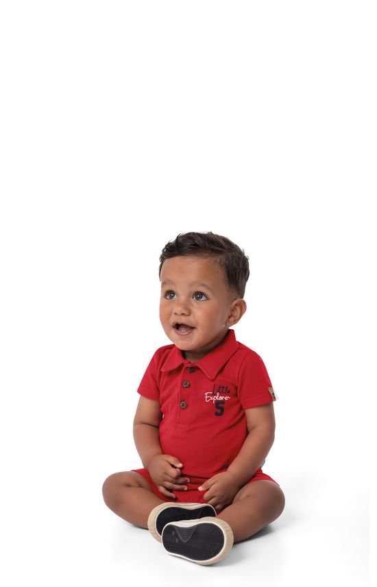Macaquinho Polo Menino Em Piquet Premium - Carinhoso