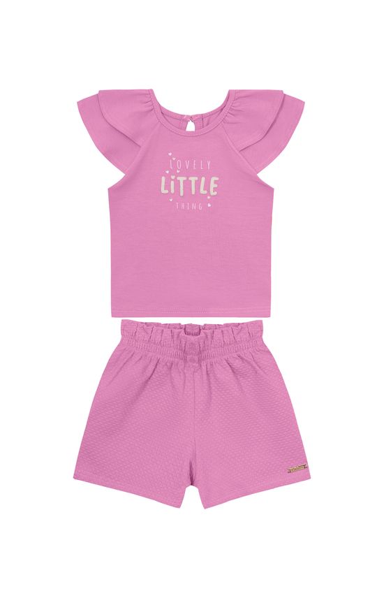 Conjunto Menina Lovely Little Things Em Algodão - Carinhoso