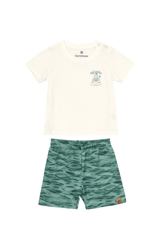 Conjunto Menino Bermuda Em Moletinho - Carinhoso