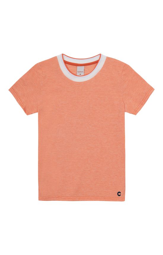 Camiseta Menino Gola Retilínea Em Malha Fio A Fio - Carinhoso