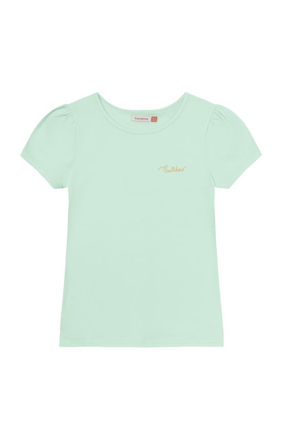 Blusa Menina Bordado No Peitoral Em Malha De Algodão - Carinhoso