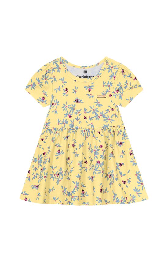 Vestido Body Menina Estampado Em Algodão - Carinhoso