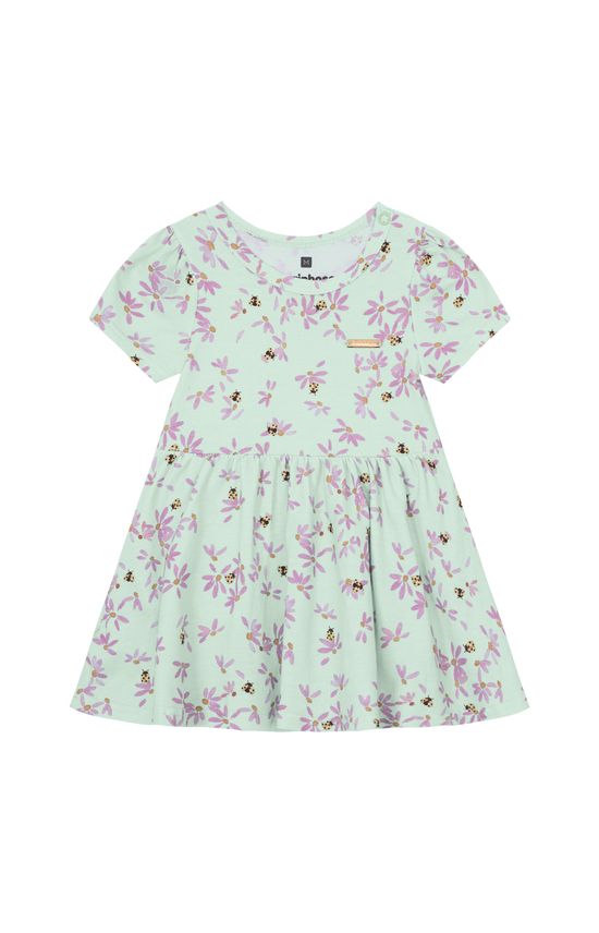 Vestido Body Menina Estampado Em Algodão - Carinhoso