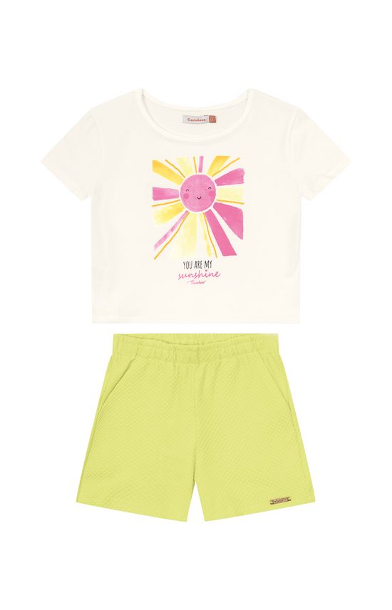Conjunto Menina You Are My Sunshine Em Algodão - Carinhoso