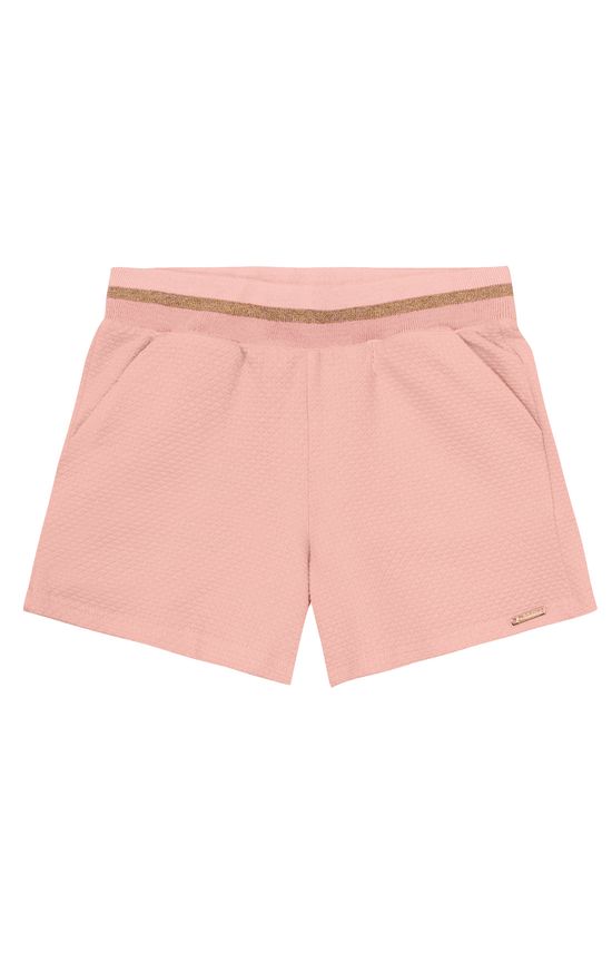 Shorts Menina Cós Retilínea Em Malha Texturizada - Carinhoso