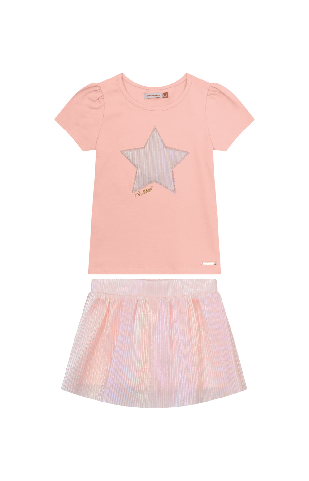 Conjunto Menina Estrela Bordado Laser Em Algodão - Carinhoso - Imagem 11