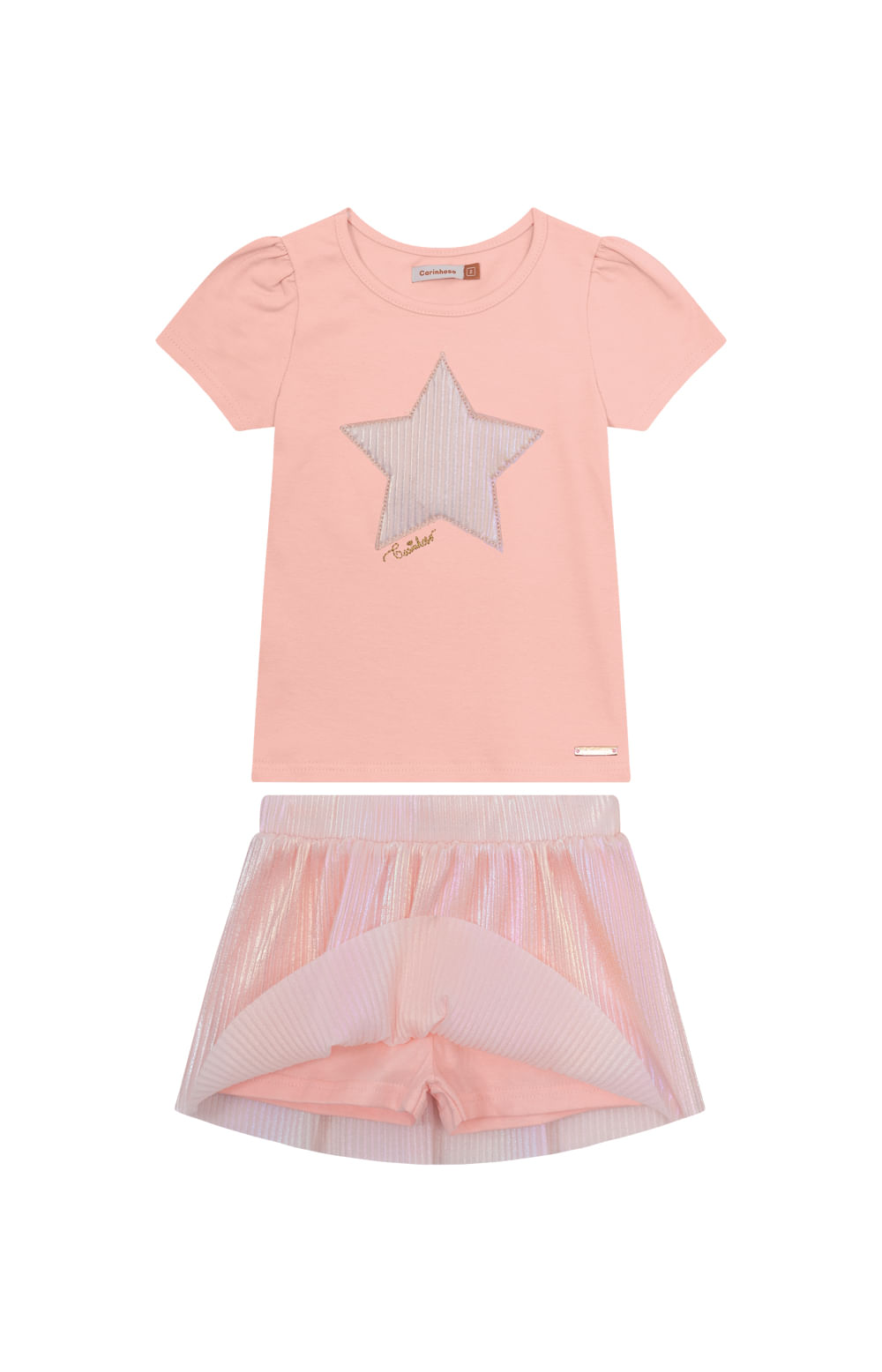 Conjunto Menina Estrela Bordado Laser Em Algodão - Carinhoso - Imagem 12