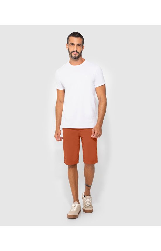 Bermuda Chino Masculina Cadarço Frontal Em Sarja Com Elastano - ENFIM