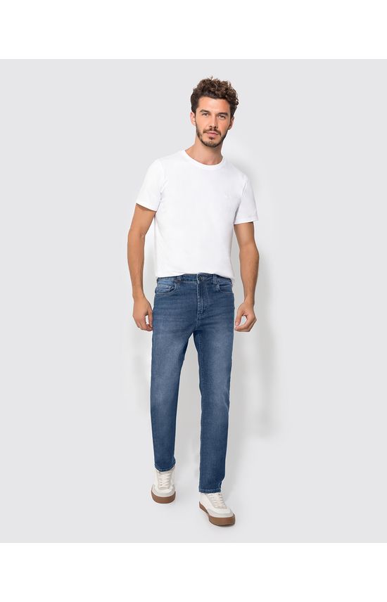 Calça Masculina Slim Em Jeans Com Elastano - ENFIM