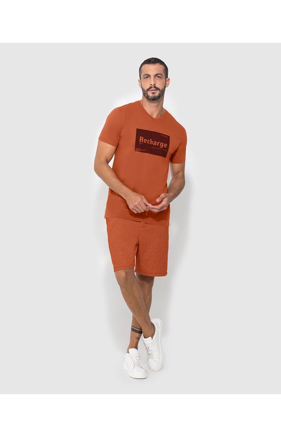 Camiseta Masculina Decote V Recharge Em Algodão - ENFIM
