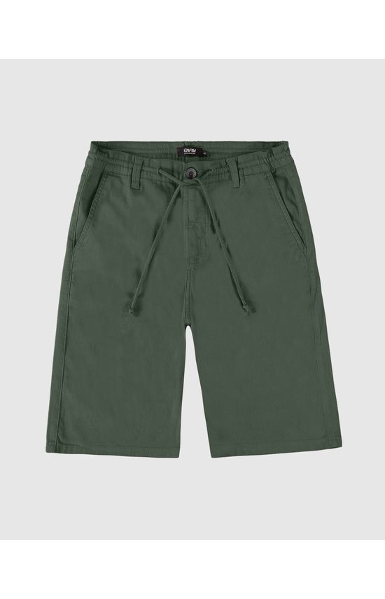 Bermuda Chino Masculina Cadarço Frontal Em Sarja Com Elastano - ENFIM