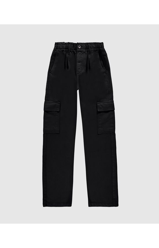 Calça Feminina Reta 90's Bolso Cargo Em Sarja - ENFIM
