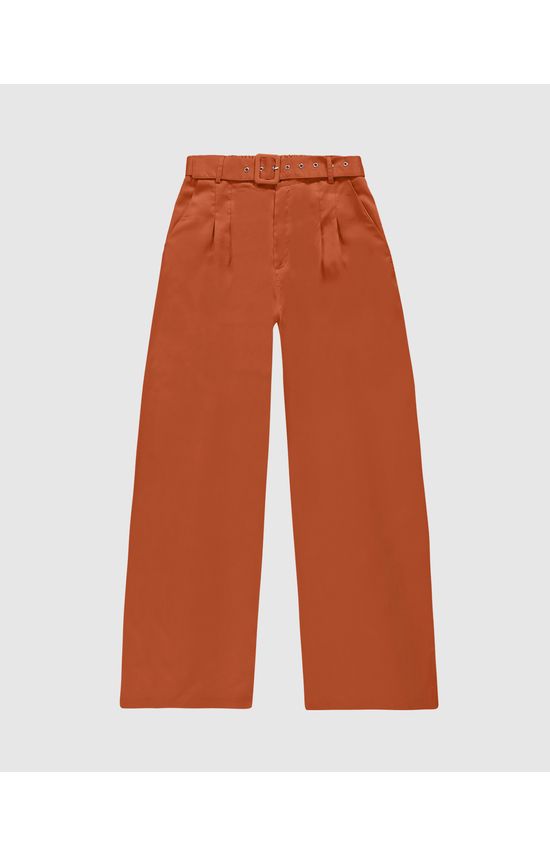 Calça Wide Leg Feminina Cinto Removível Em Liocel - ENFIM