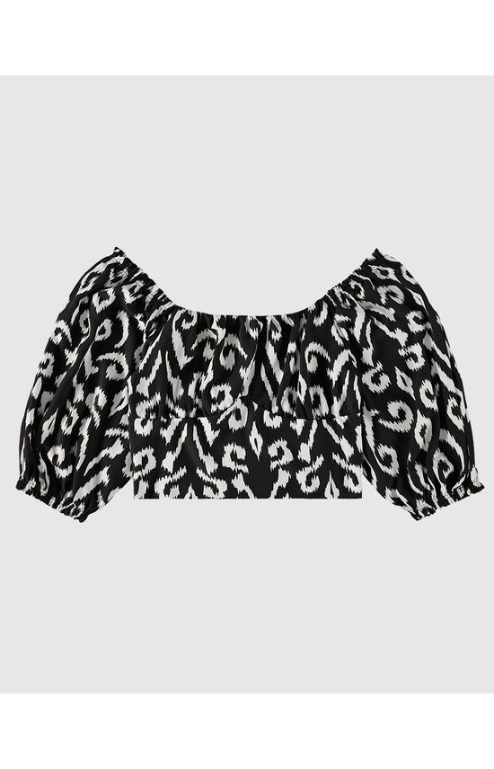 Blusa Feminina Estampada Decote Ombro A Ombro Em Viscose - ENFIM