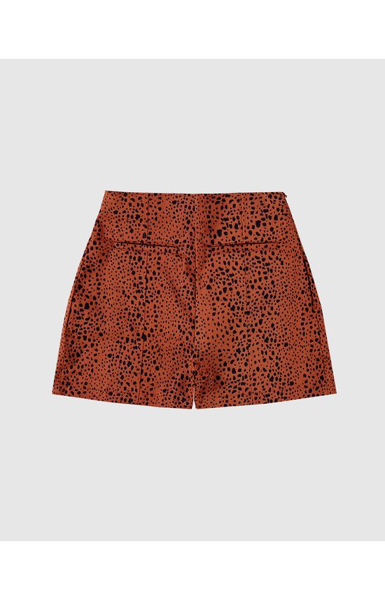 Shorts Feminino Estampa Animal Print Em Tecido Acetinado - ENFIM