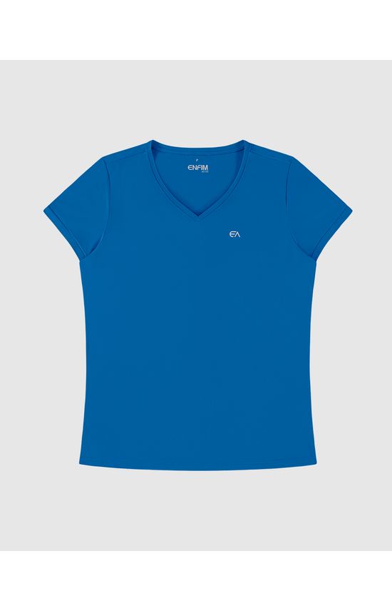 Blusa Feminina Decote V Em Malha Dry E Proteção UV50+ - ENFIM