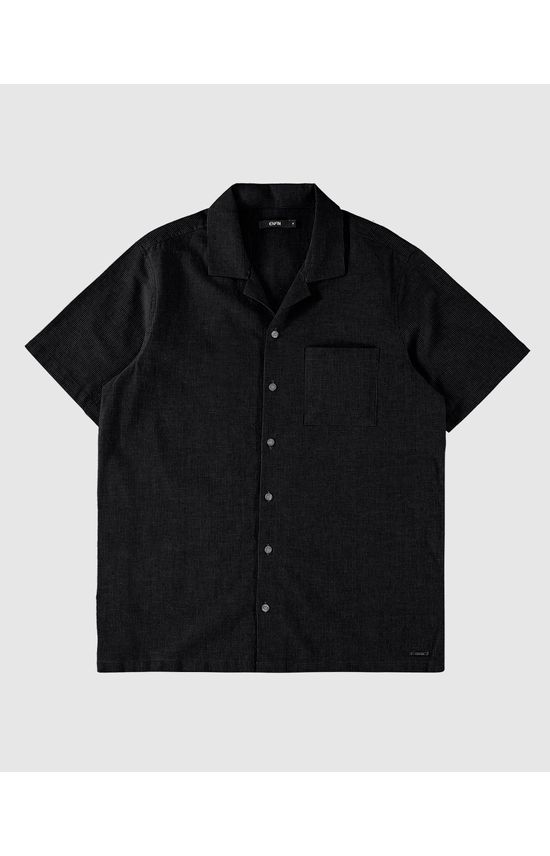 Camisa Masculina Bolso Frontal Em Algodão Com Linho - ENFIM