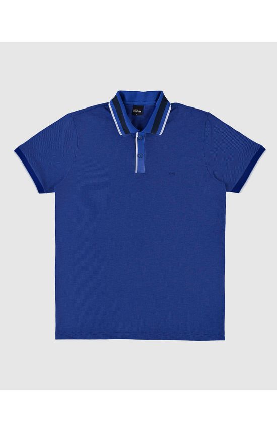 Camisa Polo Masculina Gola Listrada Em Malha Geométrica - ENFIM