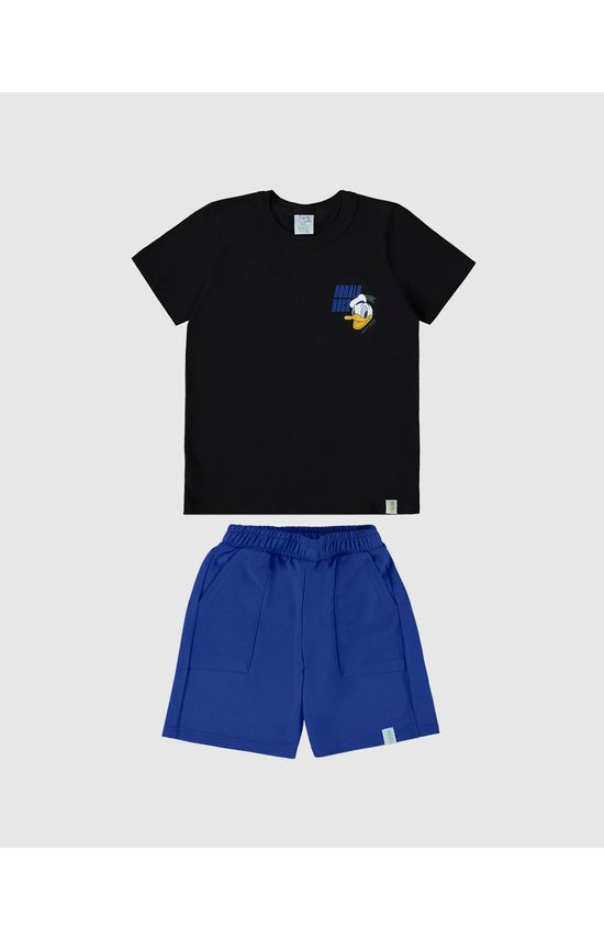 Conjunto Infantil Menino Estampa Frente E Costas Pato Donald Malwee Kids