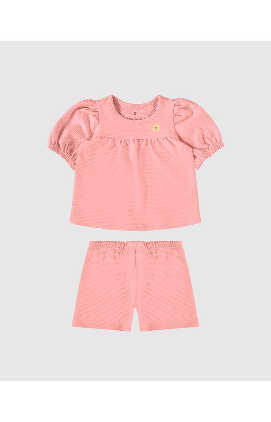 Conjunto Infantil Menina Em Malha Texturizada Malwee Kids