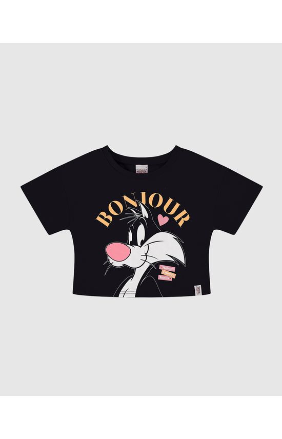 Blusa Infantil Menina Box Bonjour Looney Tunes Em Algodão Malwee Kids
