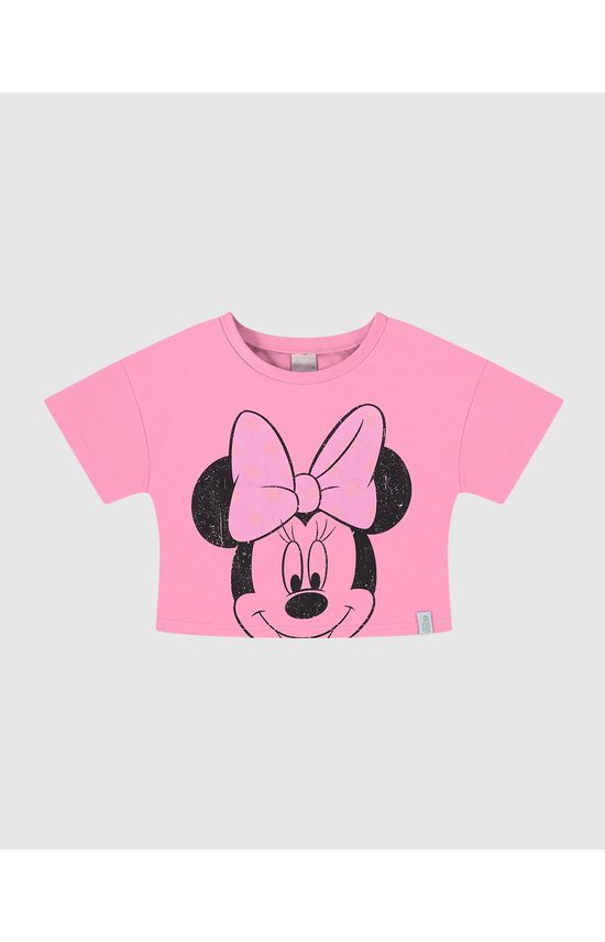 Blusa Infantil Menina Cropped Minnie Mouse Pato Donald Em Algodão Malwee Kids