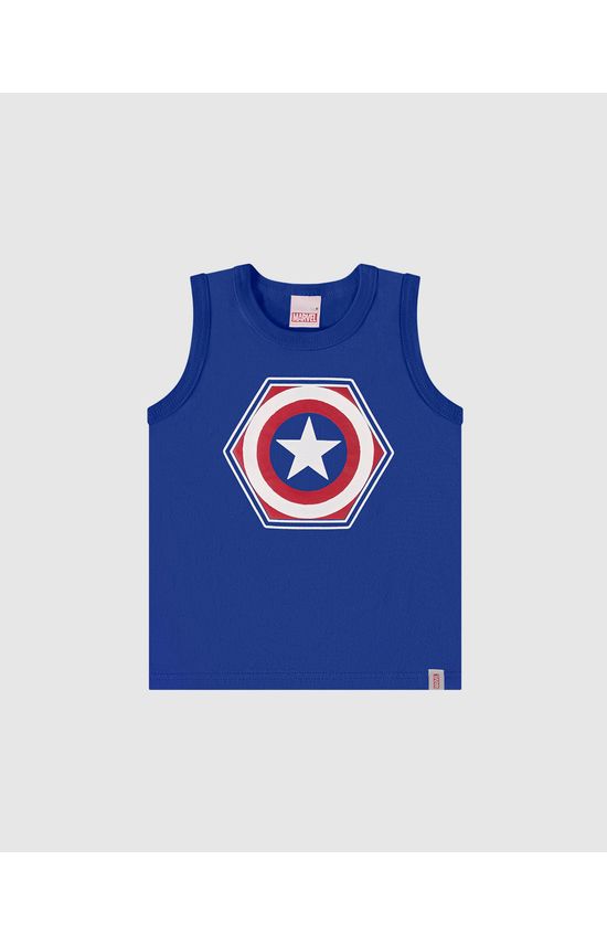 Regata Infantil Menino Capitão América Avengers Em Algodão Malwee Kids