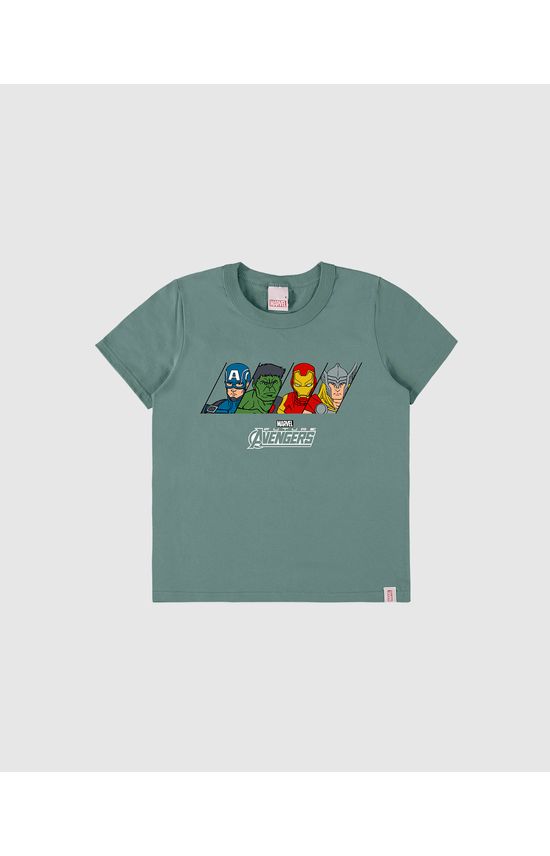 Camiseta Infantil Menino Manga Curta Avengers Em Algodão Malwee Kids