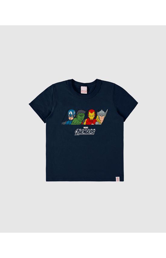 Camiseta Infantil Menino Manga Curta Avengers Em Algodão Malwee Kids